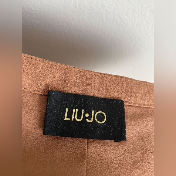 LIU.JO A-line Caramel Camel Tan Skirt Silver Studded Embellished Y2K Luxury 2 - Picture 6 of 12